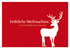 Postkarte - La Card - Hirsch, rot