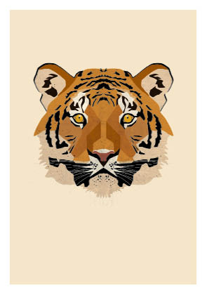 Postcard - Daria Ivanova - Tiger Postcard - Daria Ivanova - Tiger