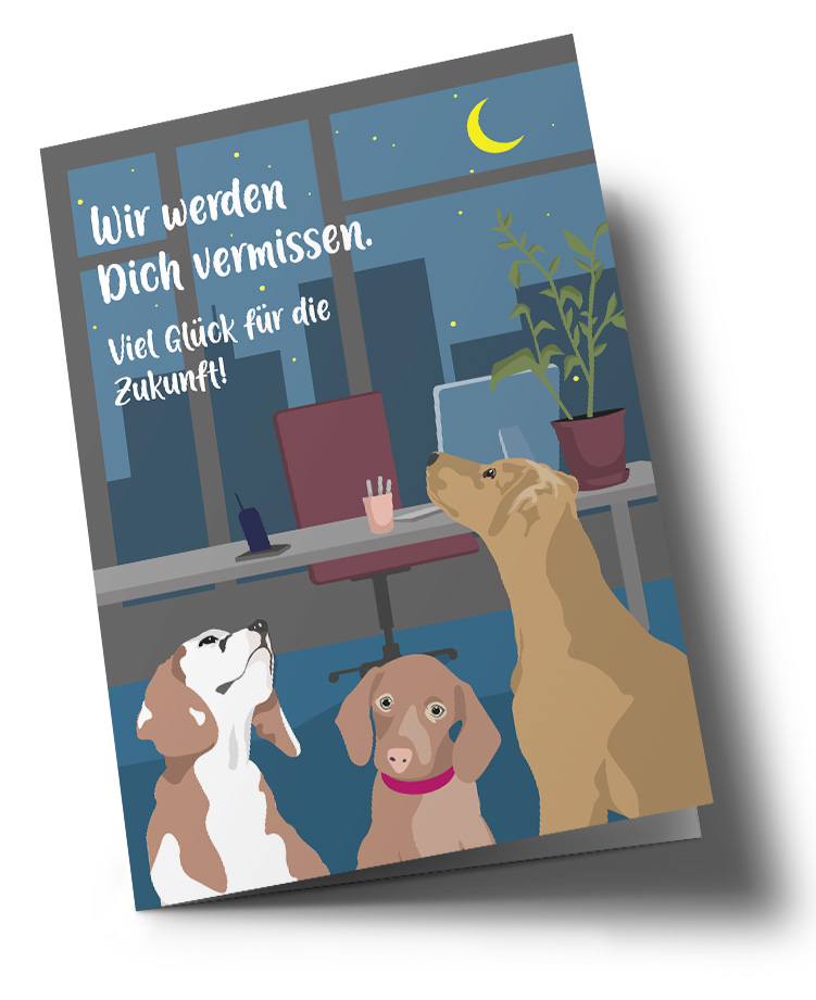 *DK A5 - Lucky Cards - Hunde - Wir werden Dich vermissen. *DK A5 - Lucky Cards - Hunde - Wir werden Dich vermissen.