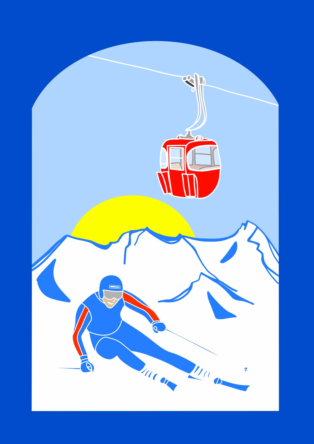 Postkarte - Limo & Mo - Ski