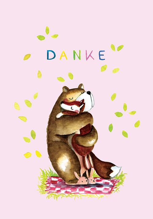 Postcard - Tabea Güttner - Thank you bear Postcard - Tabea Güttner - Thank you bear