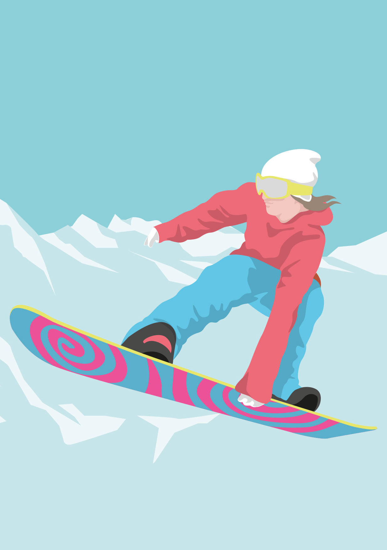 Postkarte - luminous - Snowboarder