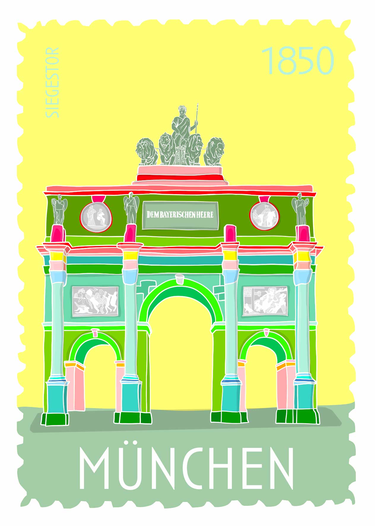 Postkarte - Limo & Mo - Siegestor Postkarte - Limo & Mo - Siegestor