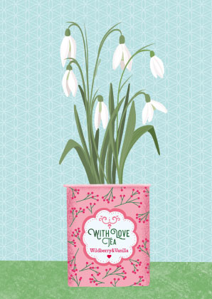 Postkarte - Toni Starck Vanilla - Snowdrops with love