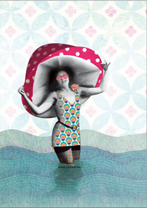 Postkarte - La Tack - Glückspilzin