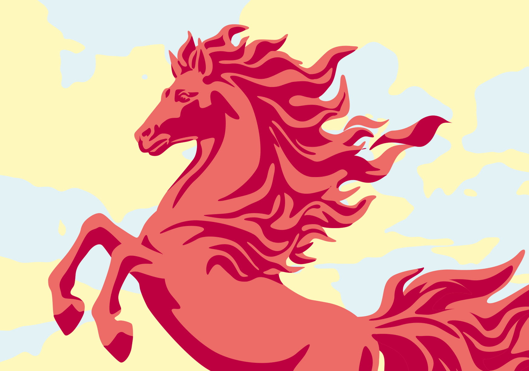 Postcard - Luminous - Fire Horse