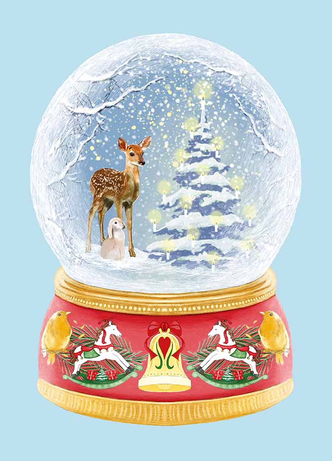 Postcard - m-illu - Snow globe