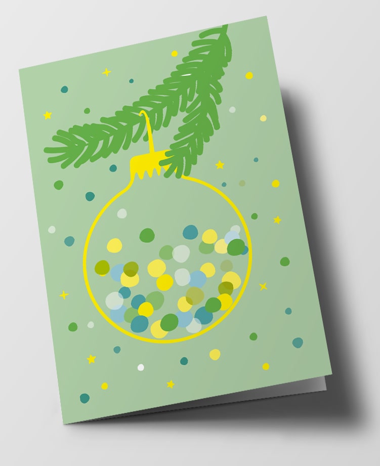 C6 folding card - nola - confetti ball