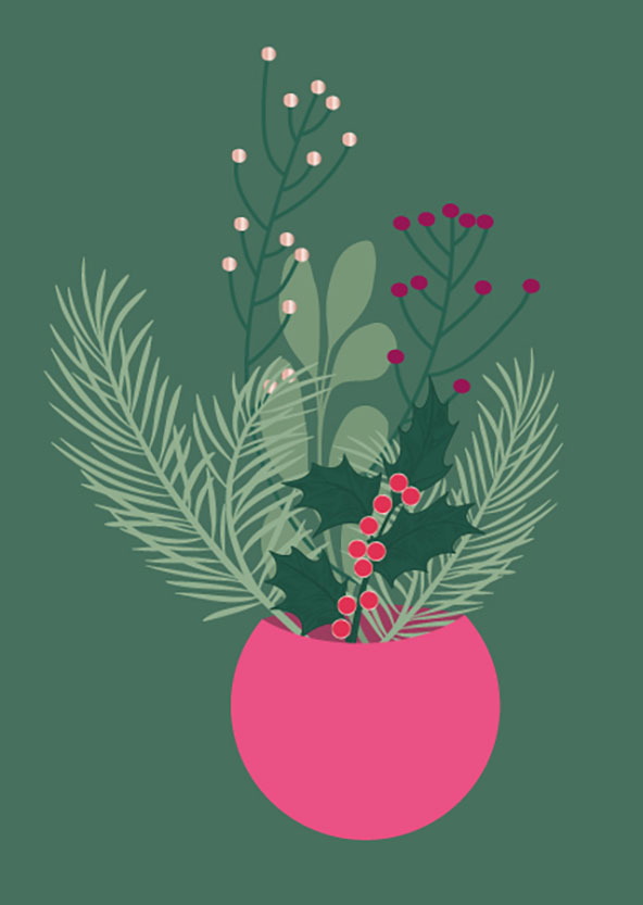 Postcard - Toni Starck - vase with branches