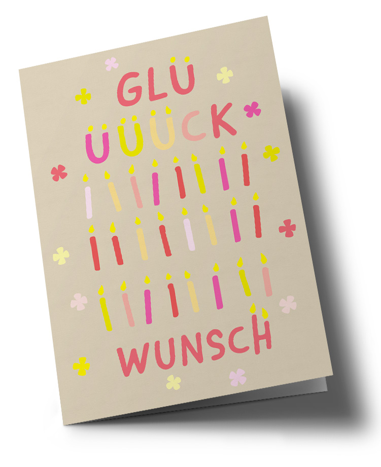 Klappkarte C6 - nola - Glüüüüückwunsch Klappkarte C6 - nola - Glüüüüückwunsch