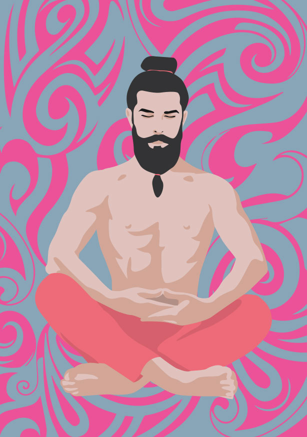 Postkarte - Hapiness - Yoga-meditation
