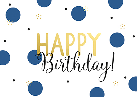 Klappkarte C6 - La Card - Happy Kreise, blau