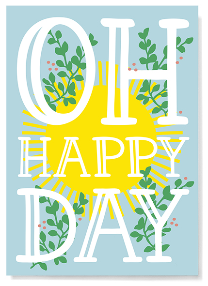 Postcard - familytree - Oh happy day