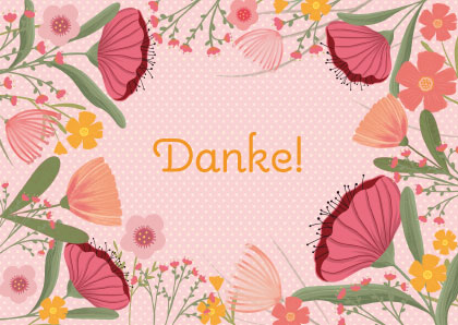 Postkarte - Toni Starck - Flowerframe Danke
