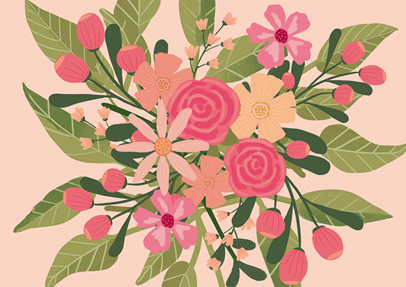 Postcard - Toni Starck - Flower greeting