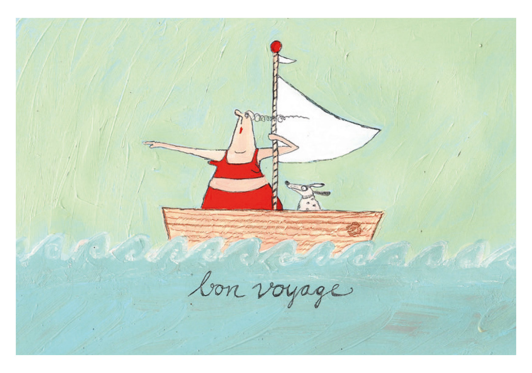 Postkarte - kittiekatstudio - bon voyage