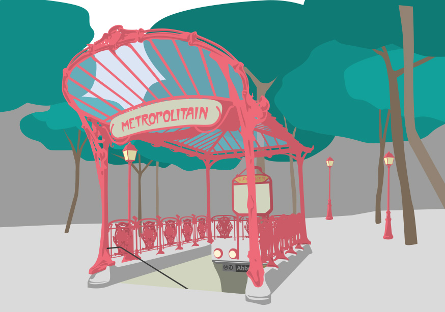 Postcard - Bon Voyage - Metropolitain, Paris Postcard - Bon Voyage - Metropolitain, Paris