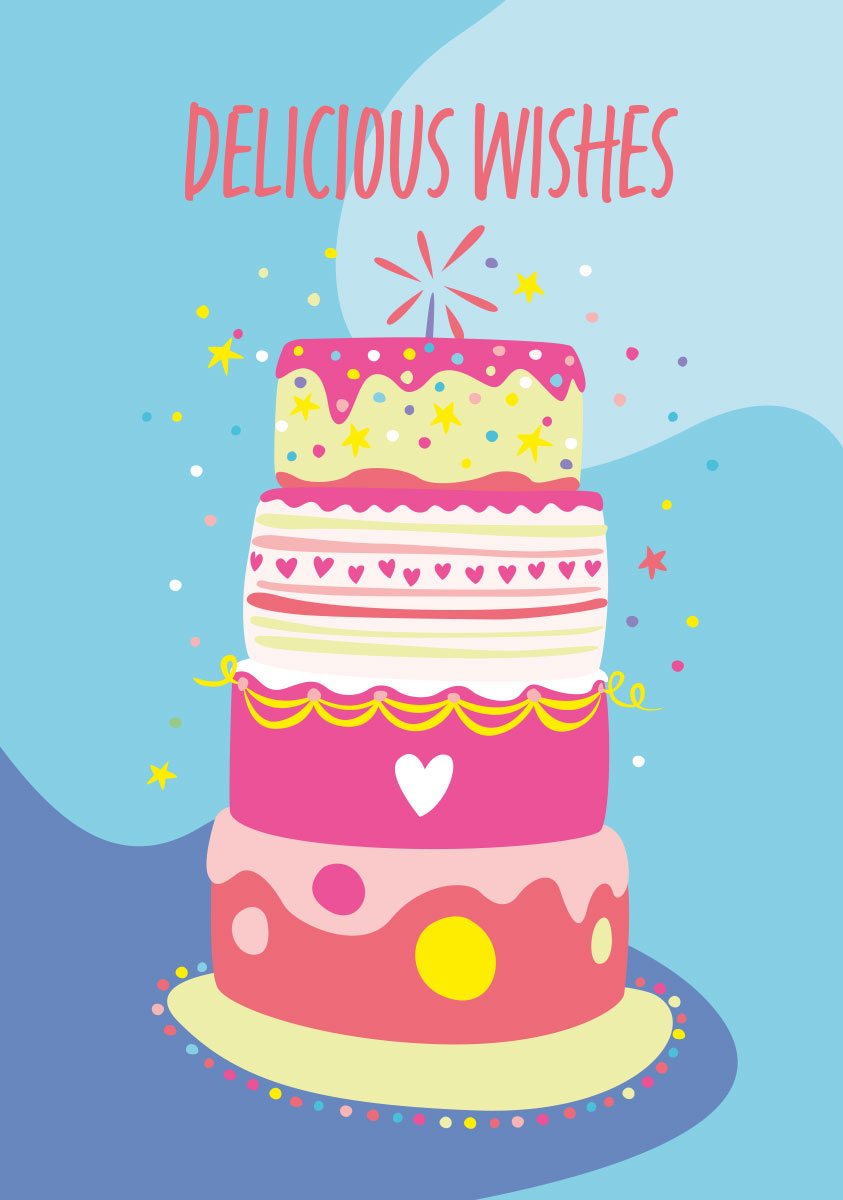 Postcard - Limoncella - Delicious Wishes Cake