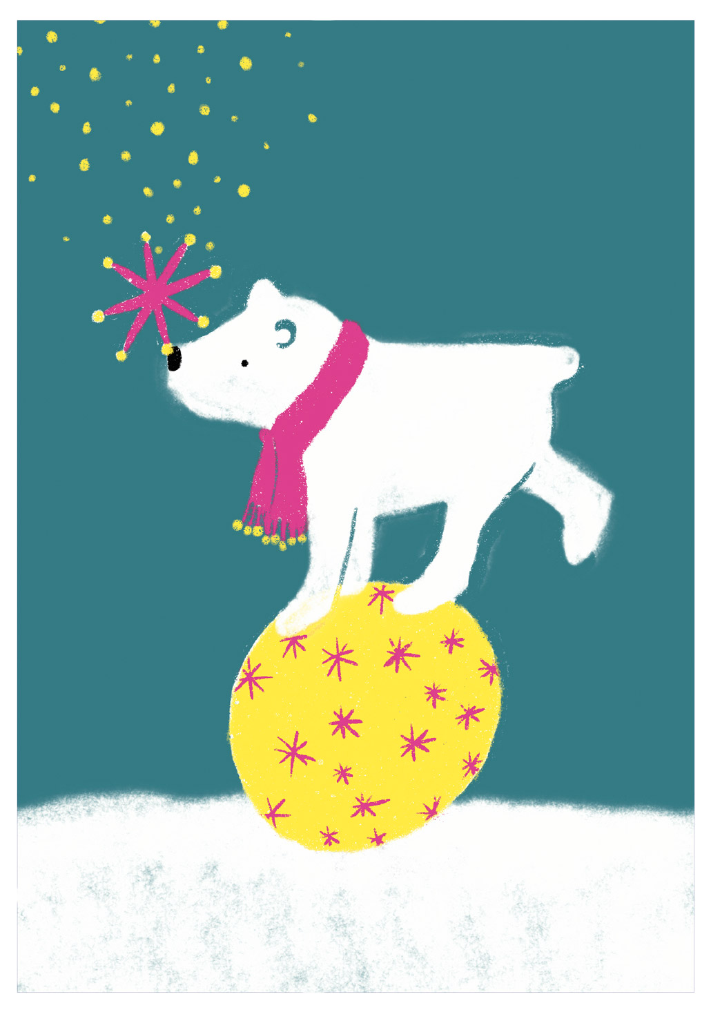 Postkarte - schönegrüsse - Circus - Eisbär auf Ball