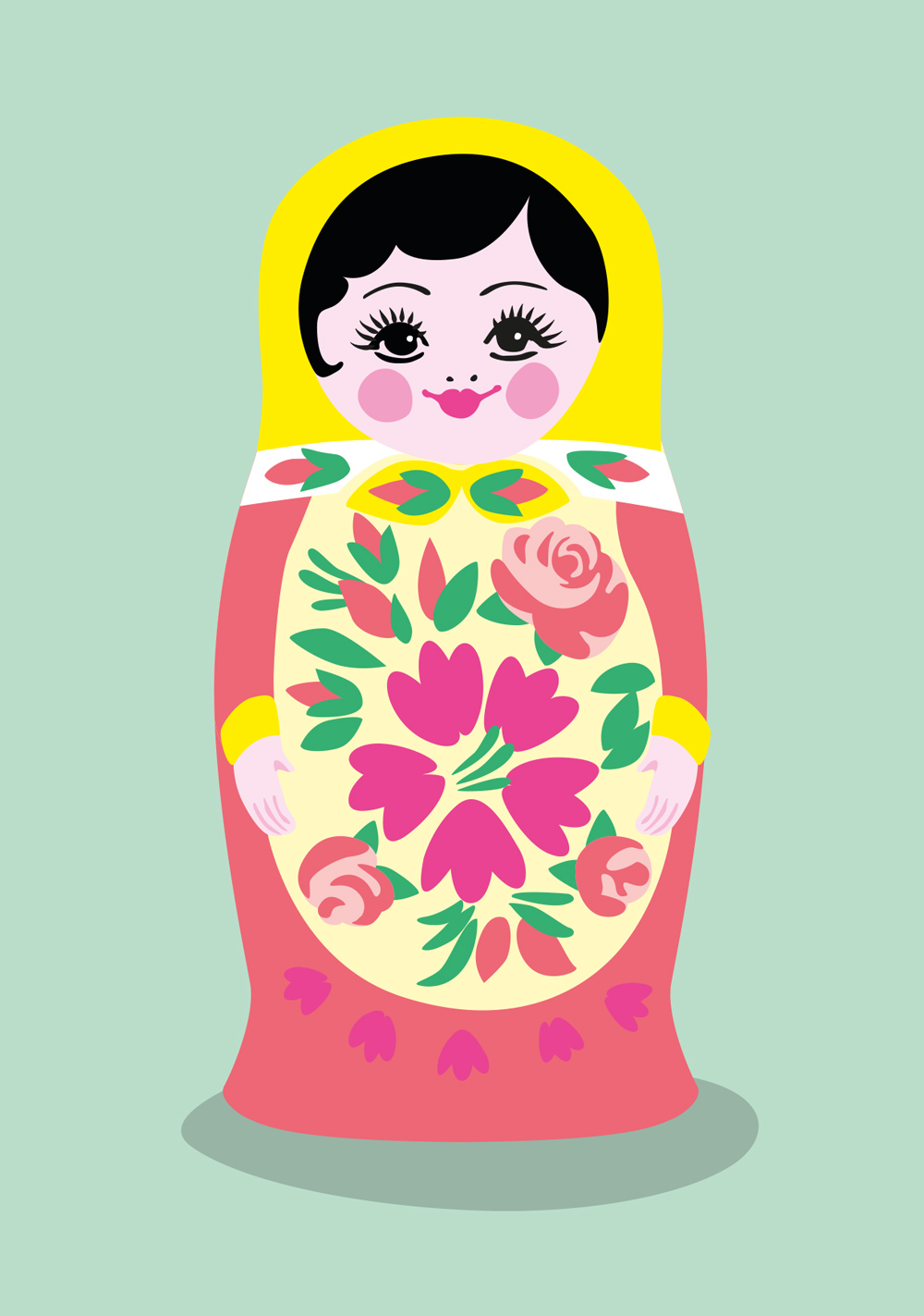 Postcard - happiness - Matrjoschka