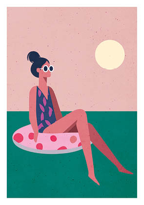 Postkarte - Daria Ivanova - girl in the sea