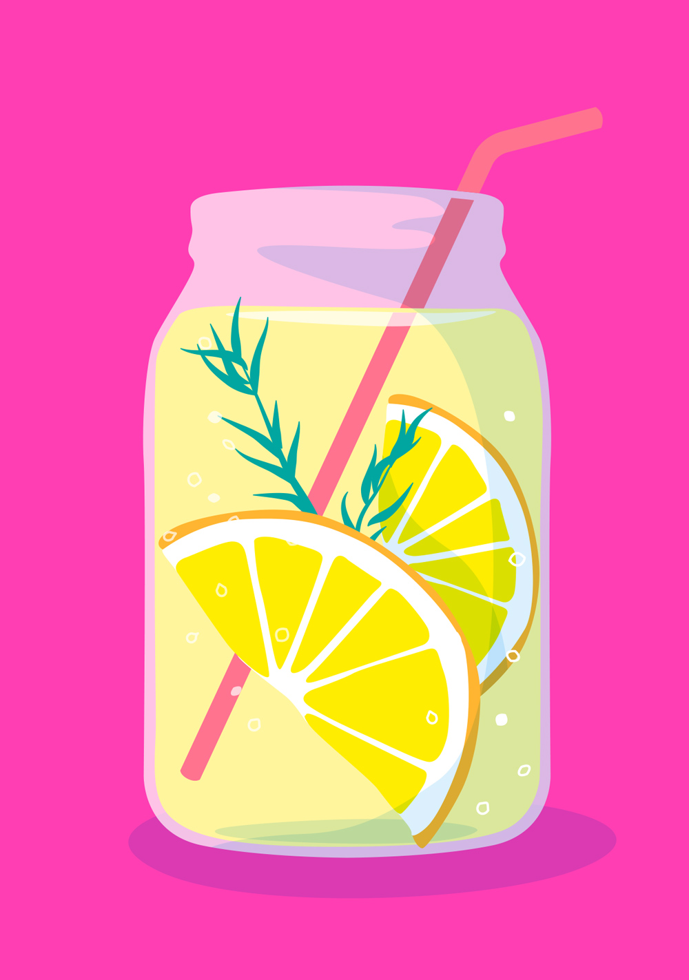 Postkarte - neonstyle - Zitronenlimo Postkarte - neonstyle - Zitronenlimo