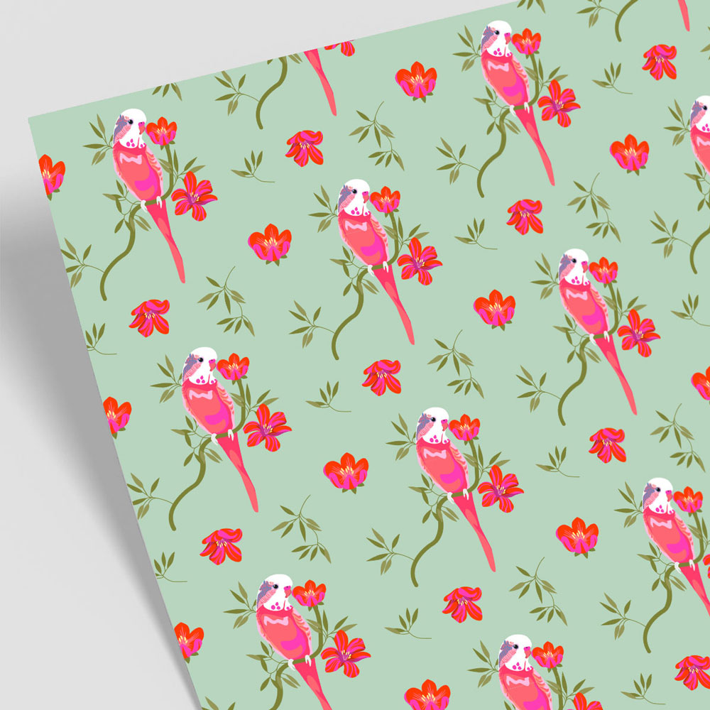 Wrapping paper - happiness - Budgie