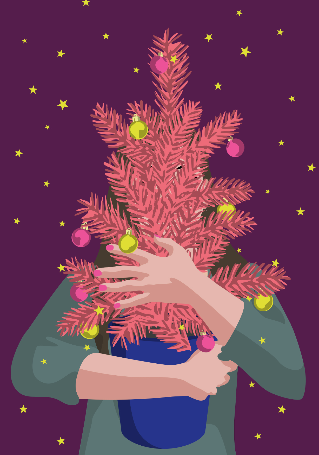 Postkarte - luminous - Woman with Tree