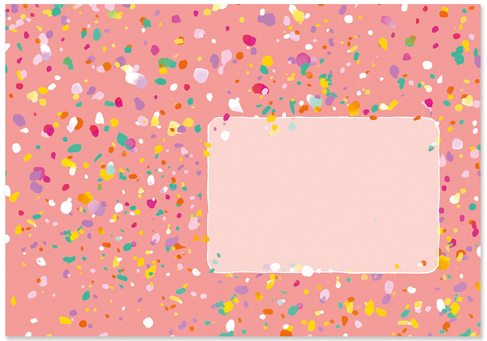 Envelope - m-illu Funny friends - Confetti on coral Envelope - m-illu Funny friends - Confetti on coral