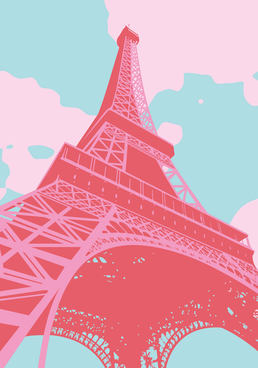 Postkarte - Bon Voyage - Détail de la Tour Eiffel