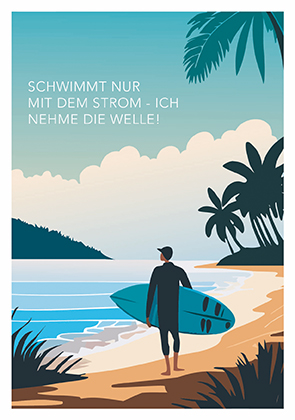 Postkarte - La Card - Welle Postkarte - La Card - Welle