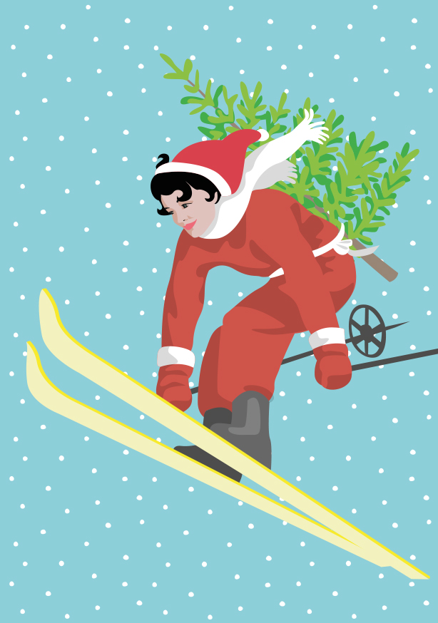 Postkarte - crissXcross - Skifahrerin