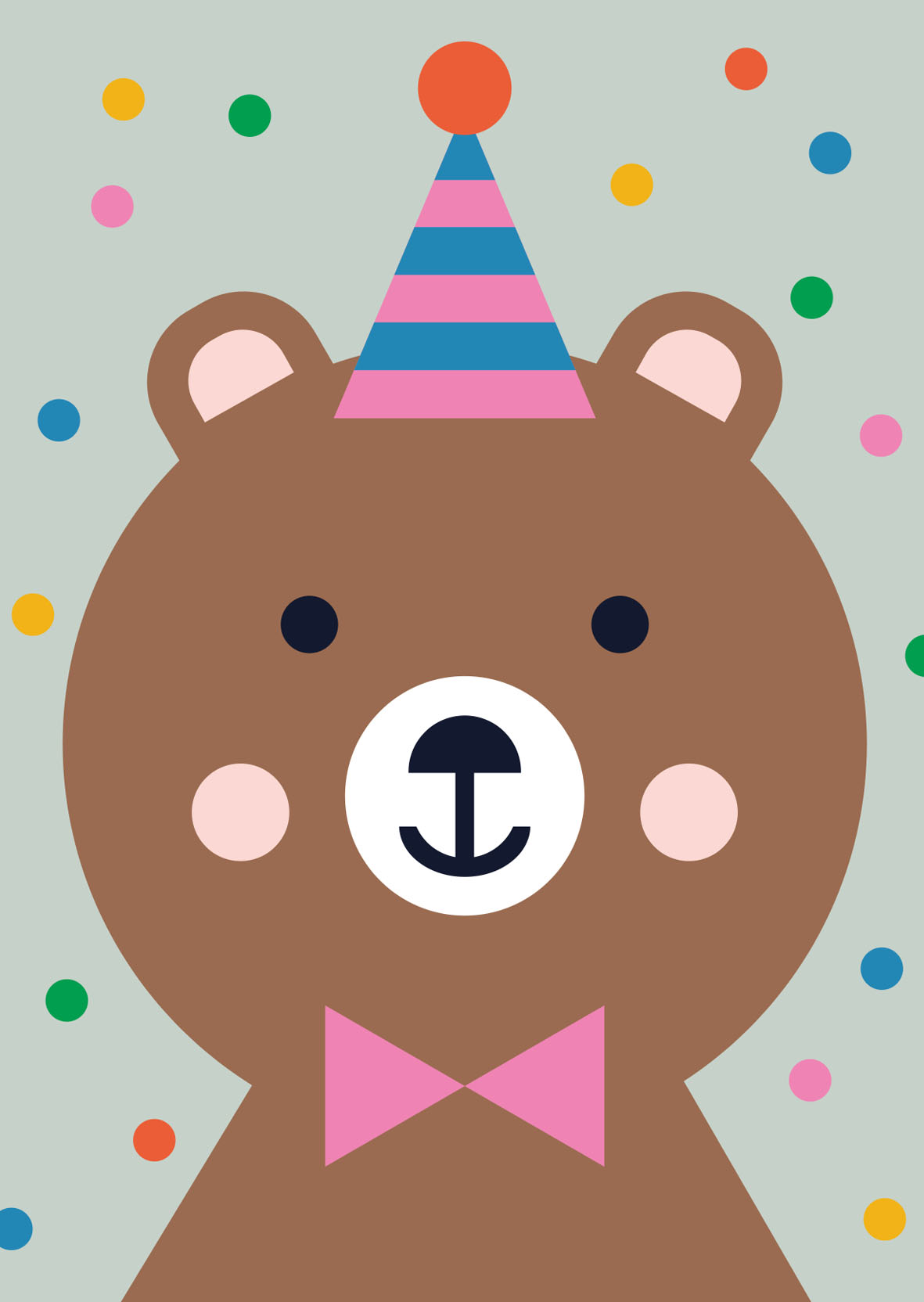 Postcard - Designfräulein - Funny Faces - Partybear