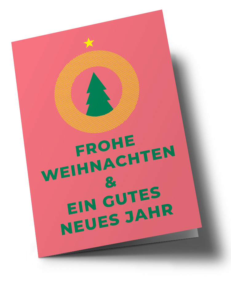 Doublecard C6 - typestyle - Frohe Weihnachten & ein gutes neues Jahr