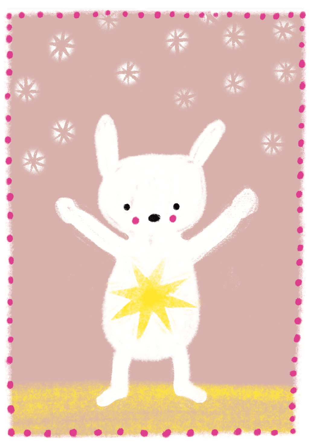 Postcard - schönegrüsse - Circus - Snow Star Bunny
