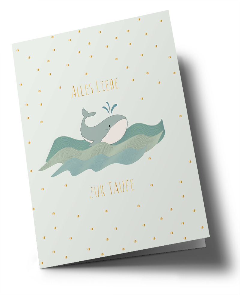 C6 Folded Card - Toni Starck - Baptism Whale