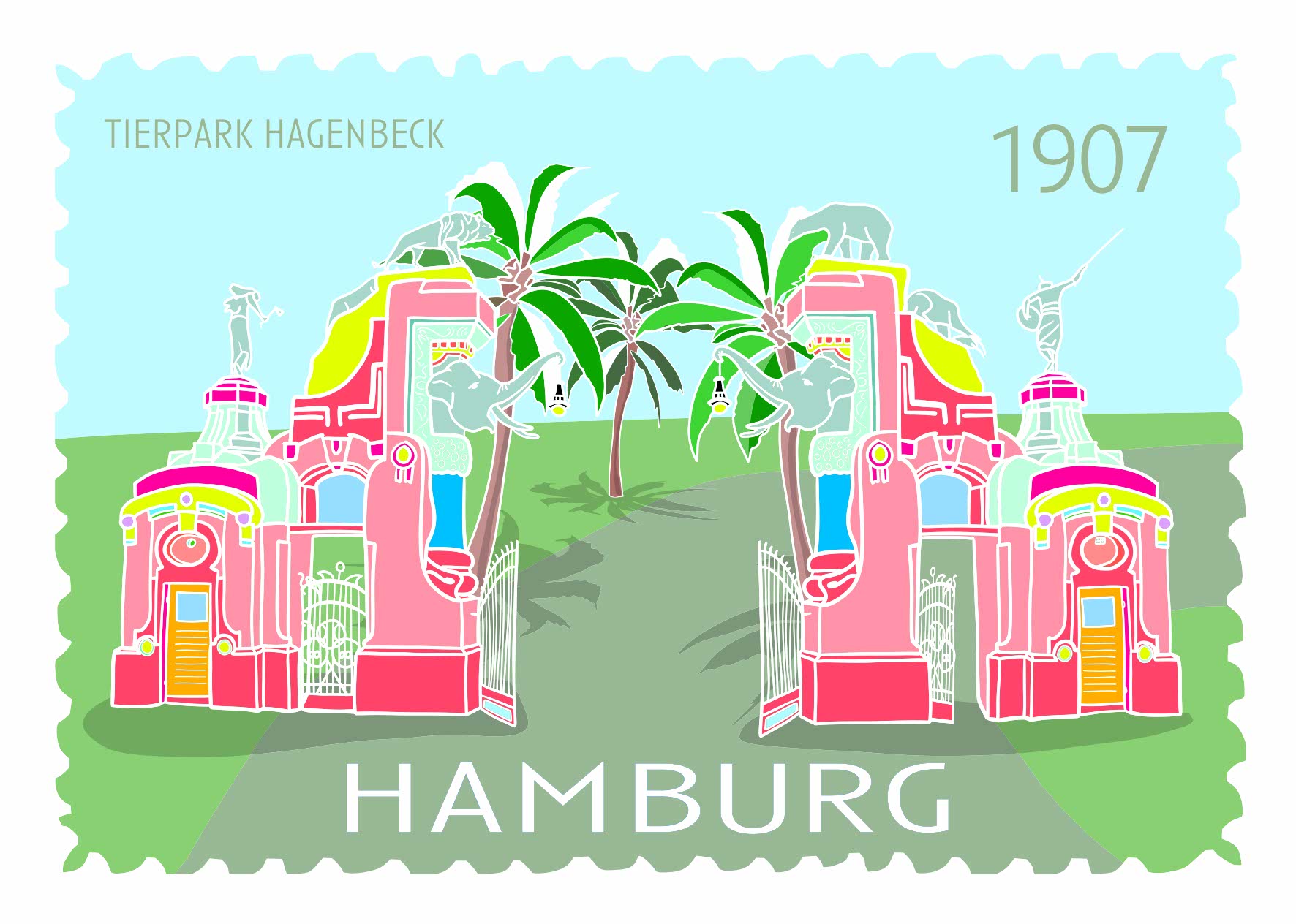 Postkarte - Limo & Mo - Tierpark Hagenbeck