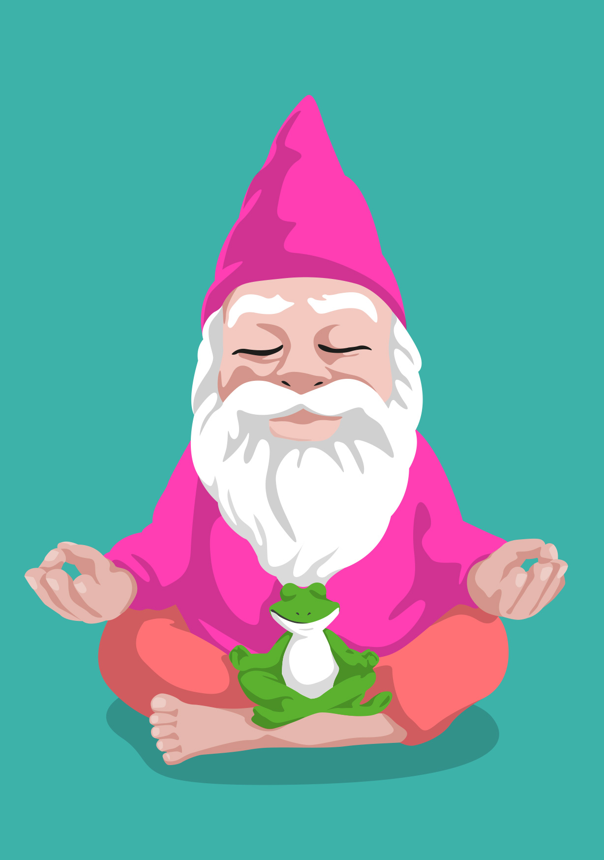 Postcard - happiness - Lotus Gnome Postcard - happiness - Lotus Gnome