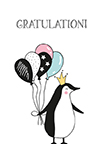 Postkarte - La Card - Gratulation Pinguin