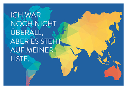 Postkarte - La Card - Weltkarte