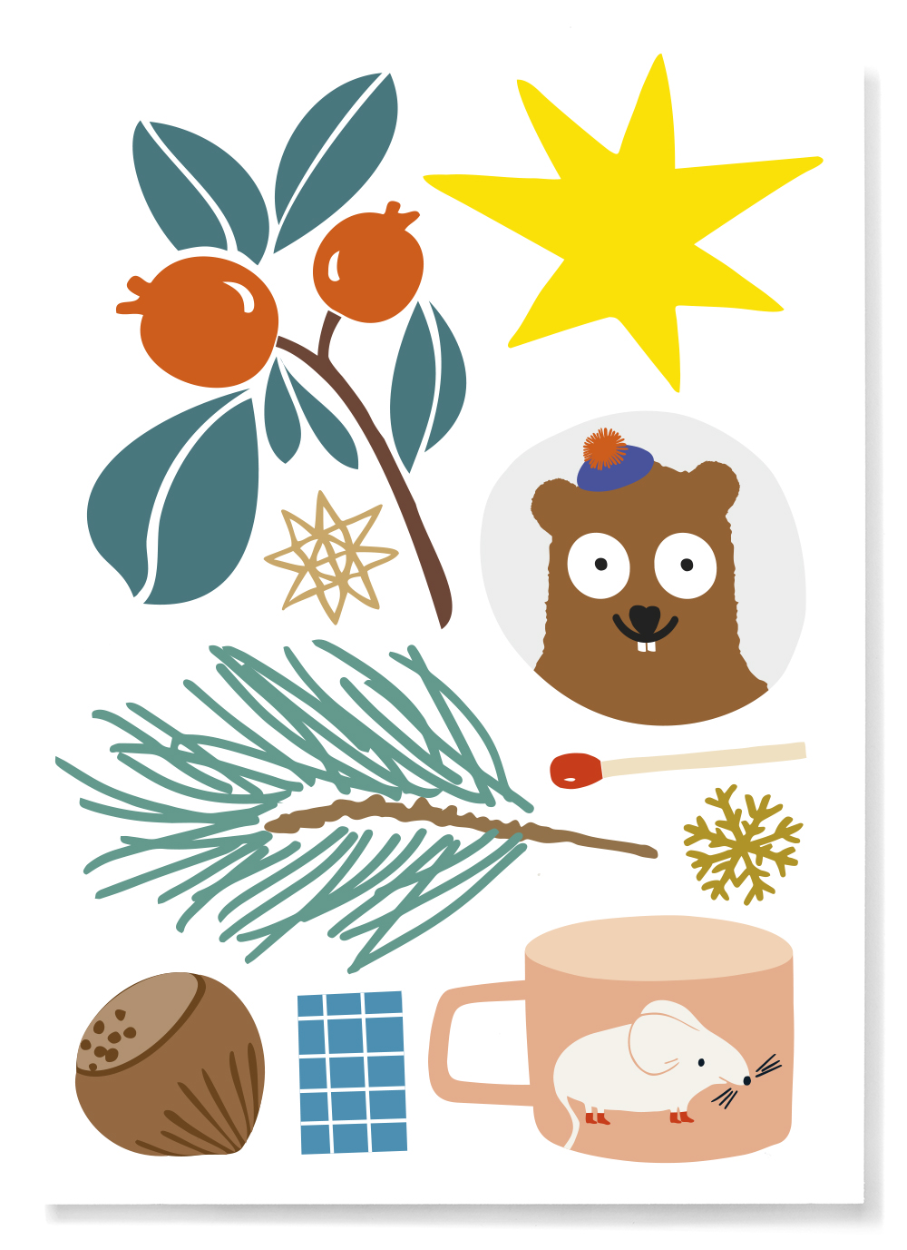 Postkarte - familytree - Weihnachtsmix