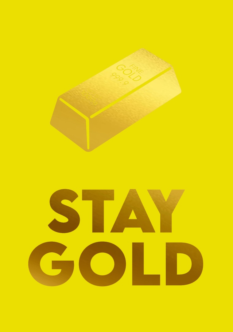 Postkarte - pure - stay gold Postkarte - pure - stay gold