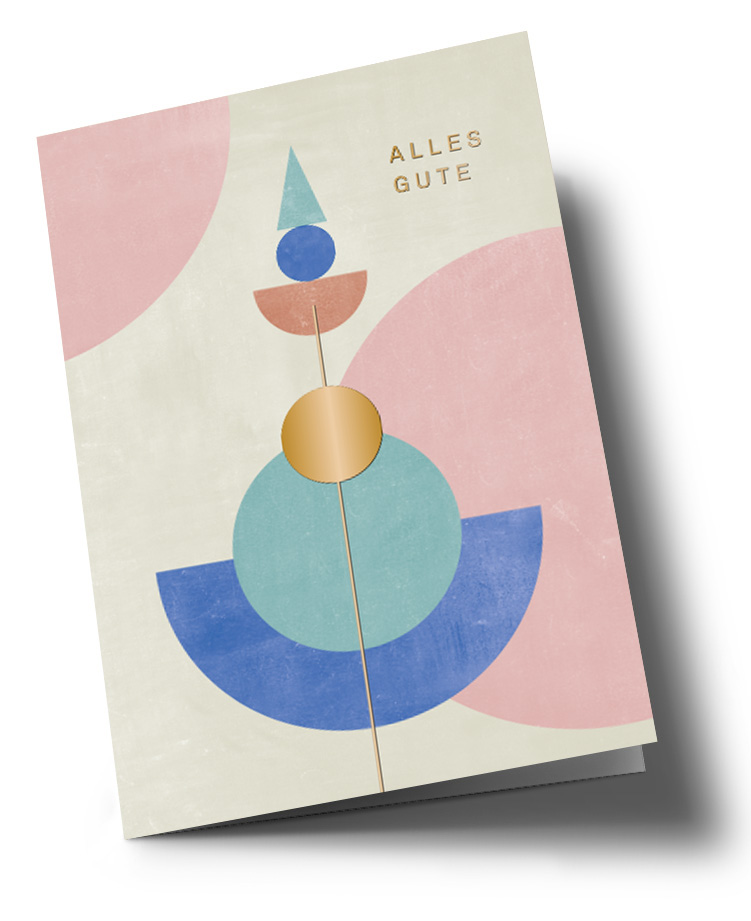 Doublecard C6 - Designfräulein - Alles Gute, Gold foil