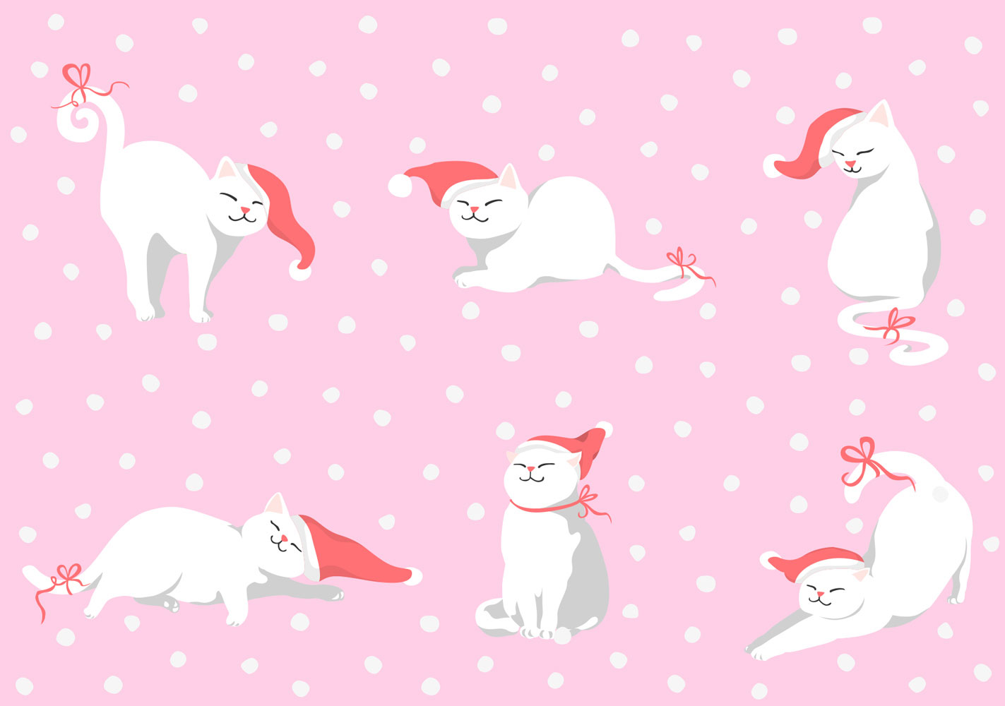 Postkarte - luminous - cats xmas