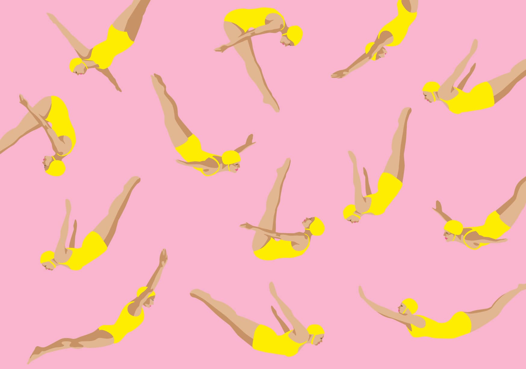 Postkarte - neonstyle - Schwimmerinnen