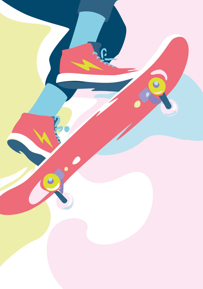 Postcard - Limoncella - Skateboard