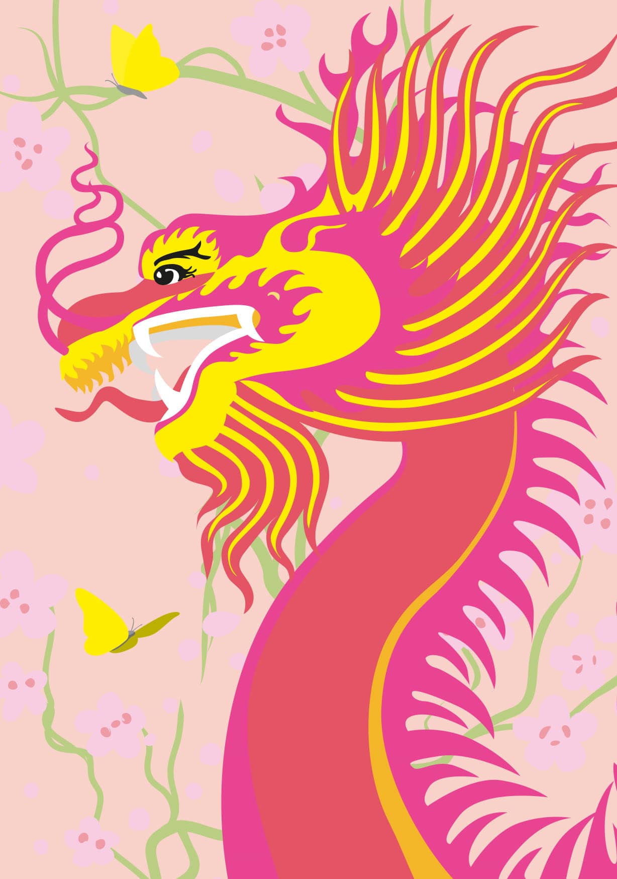 Postcard - Happiness - Dragon