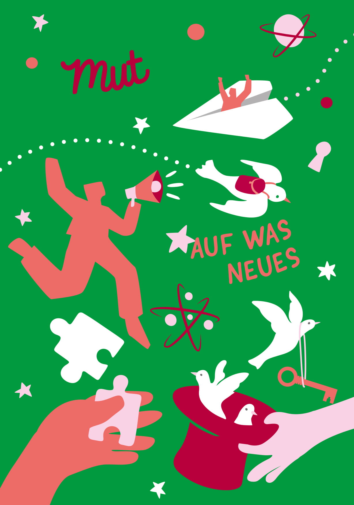 Postcard - poppins - Mut auf was Neues