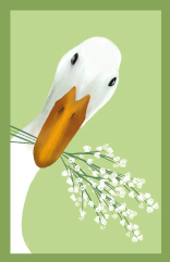 Minicard - Toni Starck - Duck with flowers