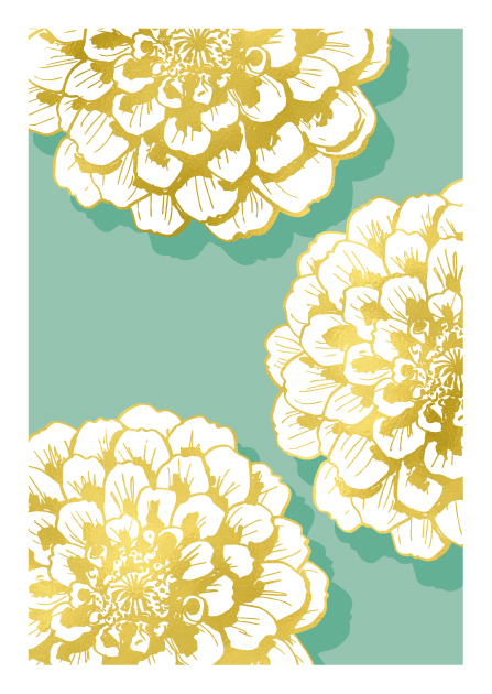 Postcard - illi - Gold embossing - ZIMA